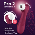 Satisfyer Pro 2 Generation 3 with Liquid Air Technology, Vibration and Bluetooth/App Wine Red Vibrator