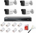  Kit supraveghere complet cu 4 camere IP, 4MP, lentilă 2.8mm, IR 30m, NVR 4canale IP rezoluție 4k, accesorii (36430-)