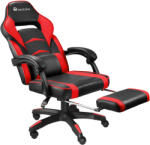 tectake 404742 comodo versenyzői irodai szék lábtartóval - fekete/piros