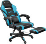 tectake 404741 comodo versenyzői irodai szék lábtartóval - fekete/azúr