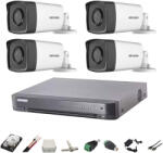 Hikvision Kit complet 4 camere supraveghere full hd 80m IR Hikvision, cablu 100m si HDD 2TB SafetyGuard Surveillance