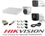 Hikvision Sistem supraveghere video Hikvision 3 camere 5MP, 2 exterior Turbo HD IR 80 M si IR 40 M si 1 interior IR 20m cu full accesorii SafetyGuard Surveillance
