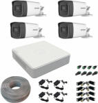 Hikvision Sistem supraveghere profesional Hikvision 4 camere 5MP Turbo HD IR 80, accesorii SafetyGuard Surveillance