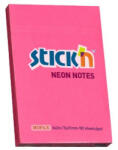 Stick'n Öntapadó jegyzettömb STICK'N 76x51mm neon pink 100 lap (21161)