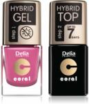 Delia Cosmetics Coral Nail Enamel Hybrid Gel set odstín 05 pentru femei