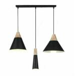 Rea Pendul negru mat 3 brate E27 metal/lemn stil geometric tip scandinav Rea SCANDI SET (OSW-00107)