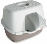  Stefanplast Chic Outdoor 56x54, 5x39cm kültéri fedett macska WC kis tetővel a víz elvezetésért fehér/világos barna - mall