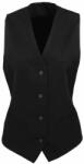 Premier Workwear Vestă pentru femei cu spate din satin - Neagră | XS (PR623-1000145274)