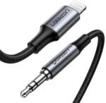 MFI Certified Products, Ugreen Cablu Audio Lightning la Jack 3.5 mm Tata, Ugreen 70509, Protectie Mesh Textil, Negru (70509-UGREEN)