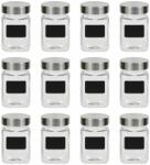 vidaXL Borcane de depozitare cu etichetă, 12 buc. , 300 ml (50855)