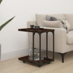 vidaXL Masă laterală cu roți stejar fumuriu 50x35x55, 5cm lemn compozit (825809)