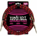 Ernie Ball 6394 fekete-piros 3 m szövet gitárkábel