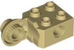 LEGO® 48171c2 - LEGO világos krémszínű (tan) technic kocka 2 x 2 méretű, pin foglalattal, függőleges fél forgó zsanérral (48171c2)