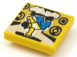 LEGO® 3068bpb1623c3 - LEGO sárga csempe 2 x 2 méretű, breaktáncos mintával (3068bpb1623c3)