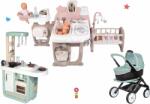 Smoby Set casă pentru păpușă Large Doll's Play Center Natur D'Amour Baby Nurse Smoby și o bucătărie electronică cu căsuță 3-în-1 Maxi Cosi (SM220376-22) Papusa