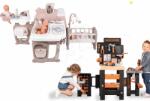Smoby Set căsuță pentru păpușă Large Doll's Play Center Natur D'Amour Baby Nurse Smoby și masă de lucru cu trei aripi cu mașinuță pliabilă (SM220376-17) Papusa