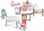 Smoby Set căsuță pentru păpușă Large Doll's Play Center Natur D'Amour Baby Nurse Smoby și măsuță KidTable cu 2 scăunele KidChair (SM220376-21) Papusa