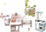 Smoby Set căsuță pentru păpușă Large Doll's Play Center Natur D'Amour Baby Nurse Smoby și bucătărie electronică cu magazin Bio (SM220376-14) Papusa