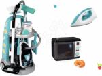 Smoby Set cărucior de curățenie cu aspirator elecronic Cleaning Trolley Vacuum Cleaner Smoby și fier de călcat cu microunde electronic (SM330316-10)