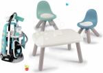 Smoby Set cărucior de curățenie cu aspirator elecronic Cleaning Trolley Vacuum Cleaner Smoby și măsuța KidTable cu 2 scăunele KidChair (SM330316-14)