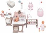 Smoby Set căsuță pentru păpușă Large Doll's Play Center Natur D'Amour Baby Nurse Smoby și sac de dormit cu biberon scutece marsupiu și păpușă de 32 cm (SM220376-23) Papusa