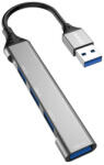 DUDAO HUB 4in1 USB-A - 4x USB-A (3 x USB2.0 / USB3.0) 6, 3 cm Dudao negru (6973687247058)