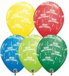  11 inch-es Boldog Születésnapot Festive Lufi (6 db/csomag)