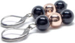 ZAFIR webshop Ónix, Rosegold Hematit ásvány fülbevaló