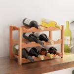 vidaXL Raft de vin pentru 12 sticle, lemn masiv de nuc (350360) Suport sticla vin