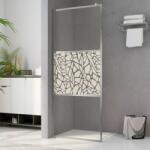 vidaXL Paravan de duș walk-in, 140 x 195 cm, sticlă ESG, model piatră (146654)