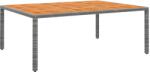 vidaXL Masă de grădină, gri, 200x150x75cm, lemn de acacia/poliratan (310591)