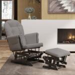 vidaXL Scaun glisant cu taburet, gri deschis, material textil (351666) Balansoar