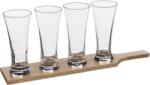 Secret De Gourmet Set 4 pahare Victor, pentru bere, suport lemn, sticla, 270 ml, 46 x 9.5 x 18 cm Pahar