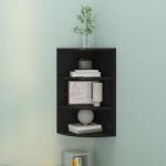 vidaXL Raft de perete pe colț, negru, 30x31, 5x60 cm, lemn prelucrat (339537) Raft