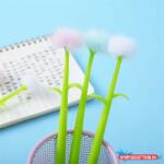 Cuki Japán szőrös virág fekete zselés toll, 0.5mm (Gelpen063)