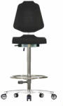 UNICRAFT HS 1 szerelő szék görgős - magas támlával, PUR ülőlappal (6800020) - pepita