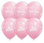 Qualatex Mintás lufi 11" 28cm 6db Hercegnők, Princess Pink Lufi, 17938 (LUFI671098)