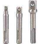 Extol Premium dugókulcs adapter készlet 3db-os; 1/4" - 3/8" - 1/2", befogás: SDS Plus (8819695)