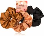 Revolution Haircare Satin Scrunchie Elastice pentru par culoare Black/Blush/Nude 3 buc