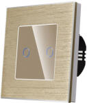 Luxion Intrerupator Simplu Wi-Fi cu Touch din Sticla si Rama de Aluminiu LUXION Auriu (LX-WT2-101A-G)