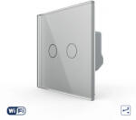 LIVOLO Intrerupator Dublu Cap Scara / Cruce Wi-Fi LIVOLO cu Touch Gri (VL-FC2SNY-2G-2I)