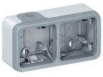 Legrand 069672 Plexo 55 2-es vízszintes membrános szürke falonkívüli doboz (069672) - bestbyte