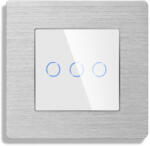 Luxion Intrerupator Triplu Wi-Fi cu Touch din Sticla si Rama de Aluminiu LUXION Alb (LX-WT2-301A-W)