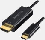 Approx USB-C apa - HDMI 2.0 apa Adapterkábel 1, 2m - Fekete (APPC52)