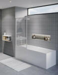 RIHO Lucid GD501 Univerzális kádparaván 80x150 átlátszó üveg, matt fehér profil G005046122 (G005046122)