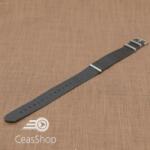  Curea NATO neagra catarame satinate 18mm - 34012