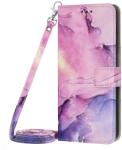  ART MARBLE Husa portofel cu curea Samsung Galaxy S23 Ultra 5G PURPLE