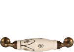 Clayre & Eef Set 3 manere mobilier fier auriu ceramica crem 17x5x3 cm (65167F)