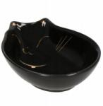 Springos Castron, bol, pentru caine, pisica, ceramica, negru, model pisica, 15x11x5 cm (PA0201)