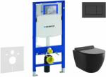 Geberit Duofix - Set pentru montare încastrată, toaletă Gaia și capac softclose, clapetă Sigma30, negru mat/negru SANI11CA5500 (SANI11CA5500)